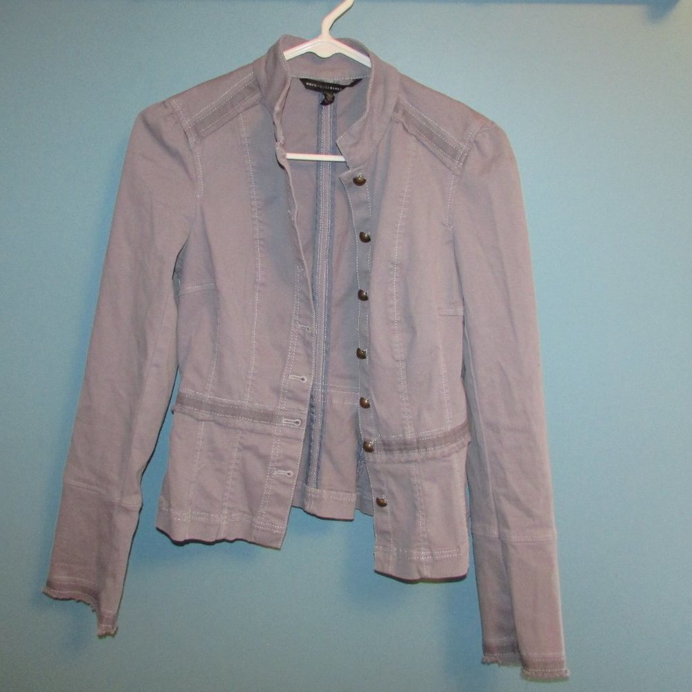 WHBM blue-gray Button-Front Jacket - Picture 4 of 10
